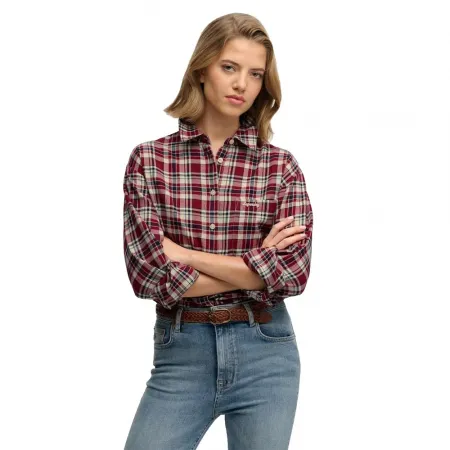 슈퍼드라이 체크 Flannel Relaxed 긴팔 셔츠 143163560