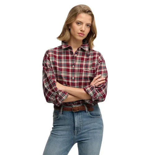 슈퍼드라이 체크 Flannel Relaxed 긴팔 셔츠 143163560