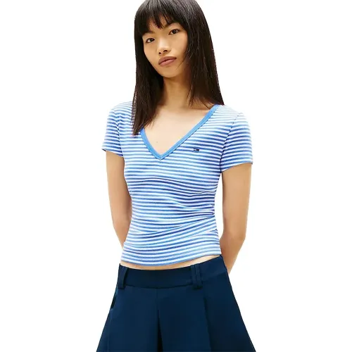 타미힐피거 DW0DW17385 반팔 V넥 티셔츠 143267582