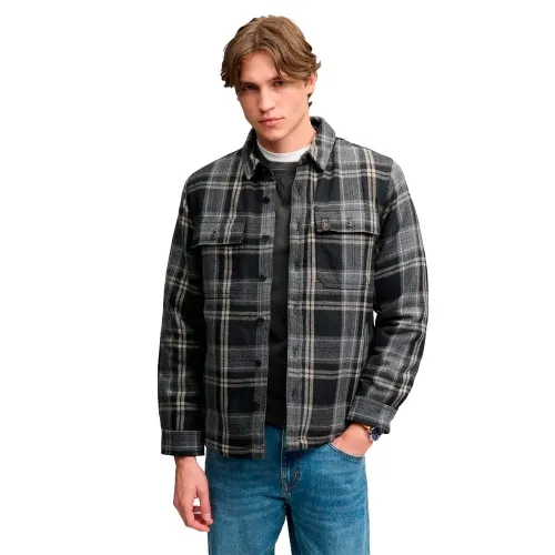 슈퍼드라이 Borg 라인드 Miller 오버shirt 긴팔 셔츠 143323661