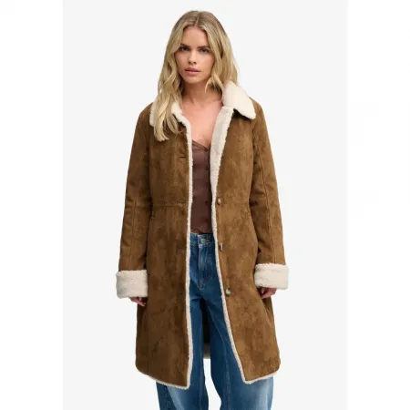 슈퍼드라이 Faux Shearling 롱라인 자켓 143323867