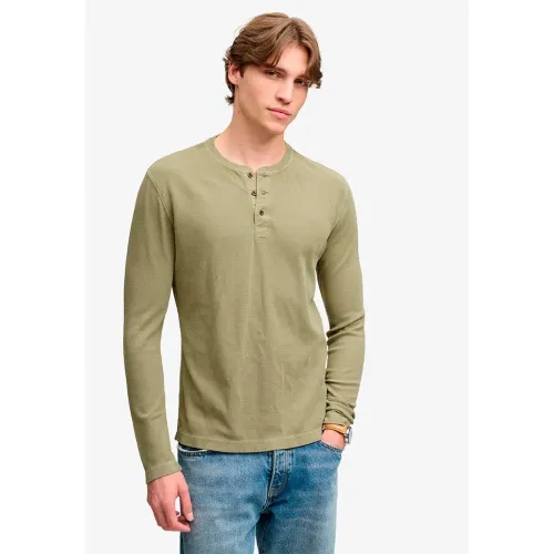 슈퍼드라이 와플 롱 Sleeve Henley 긴팔 티셔츠 143324345