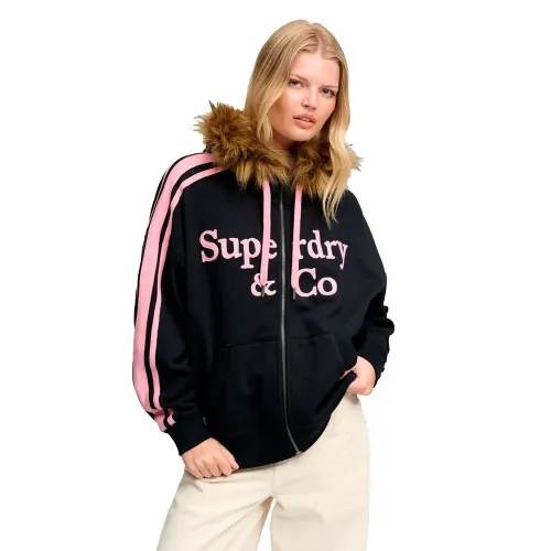 슈퍼드라이 빈티지 Fur Applique 풀지퍼 스웨터 143598890