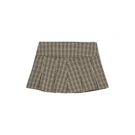슈퍼드라이 로고 Pleated 체크 미니스커트 143646176