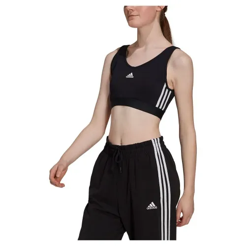 아디다스 3 Stripes Crop 스포츠 탑 2138107930