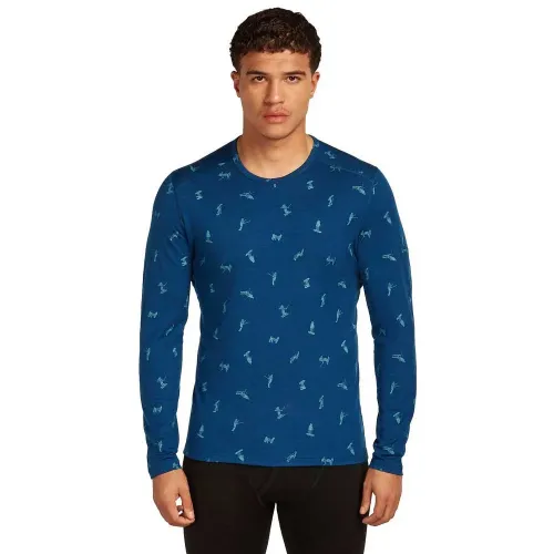 아이스브레이커 메리노 200 Oasis Crewe Snow Day AOP 긴팔 이너웨어 2142317155