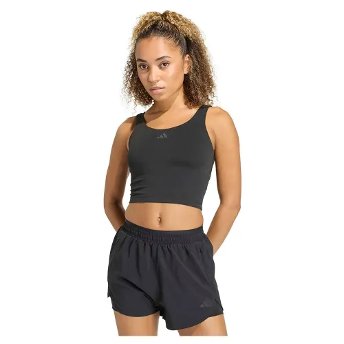 아디다스 3 Stripes Studio All Me 스포츠 탑 중간 지지력 2142665865