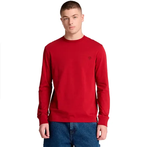 팀버랜드 Dunstan River Tree Embroidered 슬림 긴팔 티셔츠 2143338893
