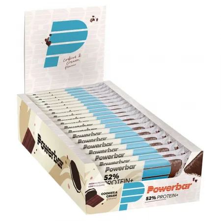 파워바 플러스 52% 단백질 바 상자 쿠키앤크림 50g 20 단위 3136165416