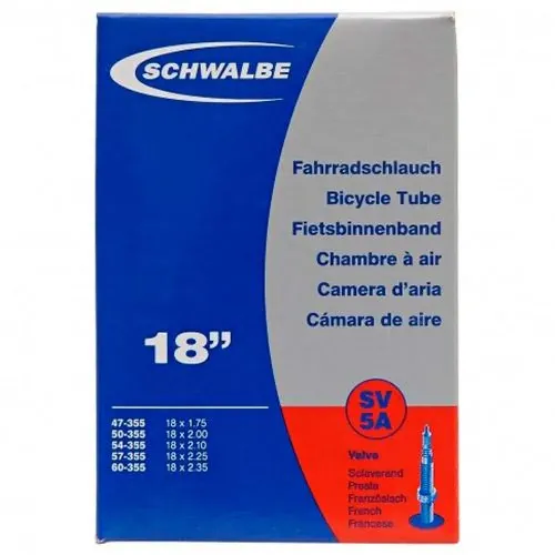 SCHWALBE 18 X 1.75/2.35-450 X 55 Presta 내부 튜브 3136349370