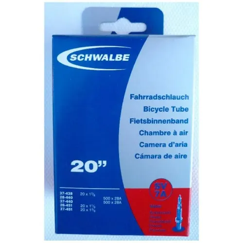 SCHWALBE 500/20 X 1 3/8 Presta 내부 튜브 3136349392