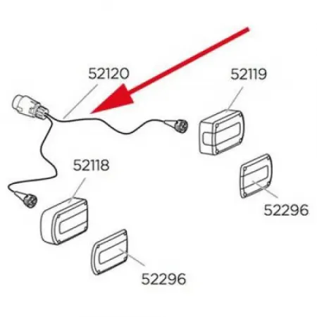 툴레 케이블 Set 미니point 7 Pin 1400 mm 52120 예비 부품 3136934605