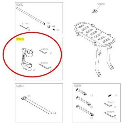 툴레 Replacement 브라켓 Kit 팩n Pedal 예비 부품 3136934866