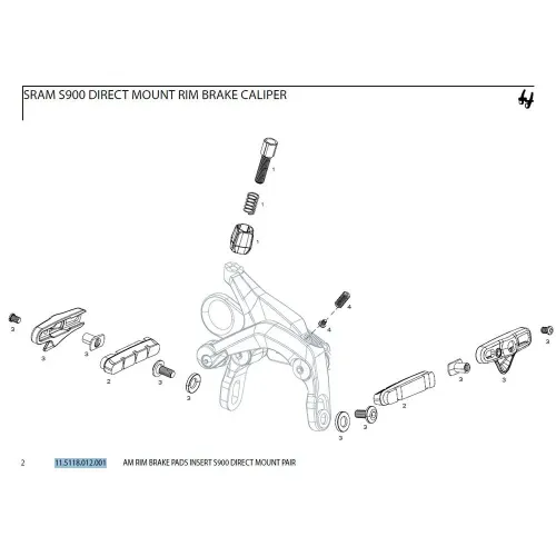 스램 DM Road 림 브레이크 패드 3137076039