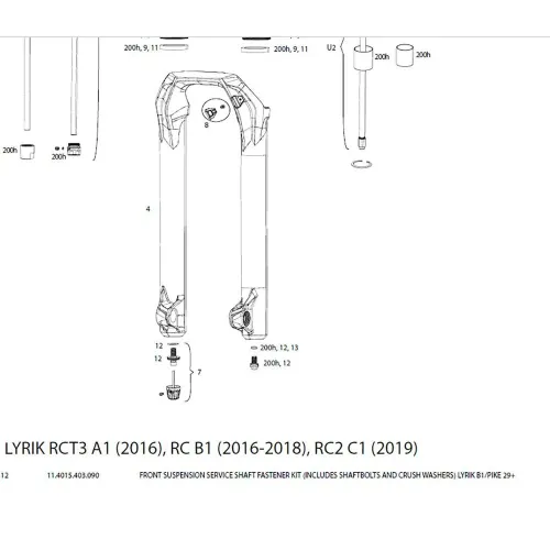 락샥 Lyrik 너트 잠금용 나사 키트 3137117151