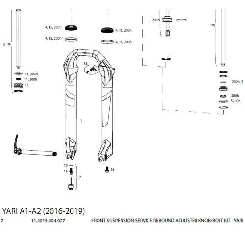 락샥 Dial Rebound Yari 서비스 키트 3137117153