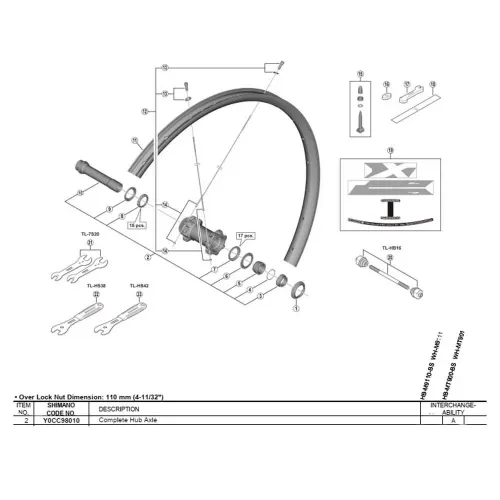 시마노 Front Axis M8000 튜블리스 F15 29 허브 축 3137149723