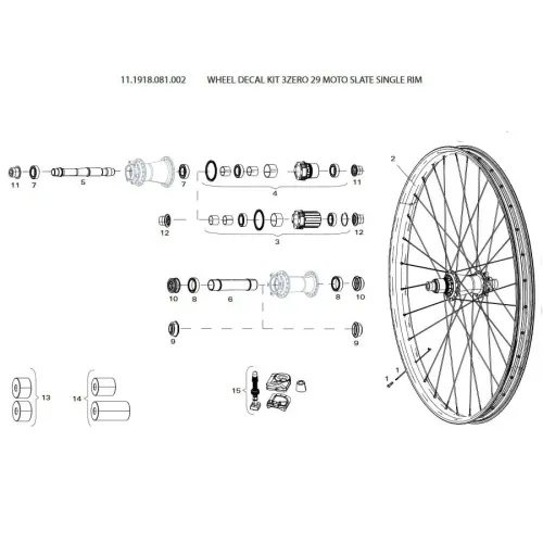 스램 3Zero 29 Moto Slate Single Rim 스티커 3137670599