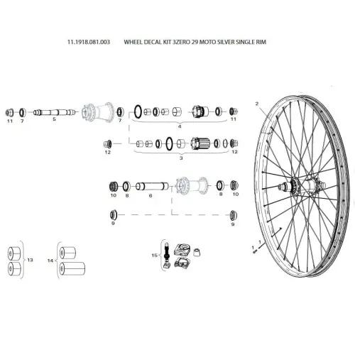 스램 3Zero 29 Moto Silver Single Rim 스티커 3137670600