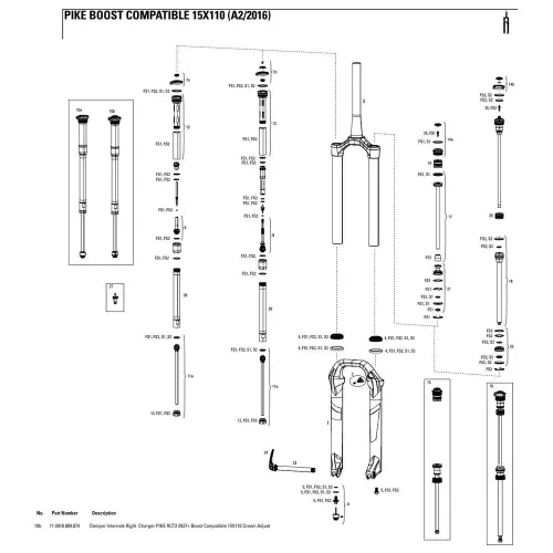 락샥 Pike RCT3 Boost Damper Internals Right Charger 포크 로워 3137782440