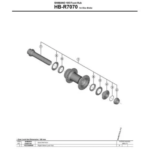 시마노 HB-R7070 Right 잠금 너트 3137974120