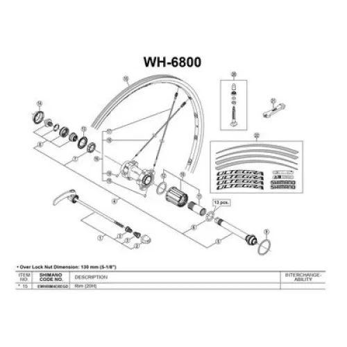 시마노 Ultegra 6800 C23 튜블리스 뒷바퀴 테두리 3137974749