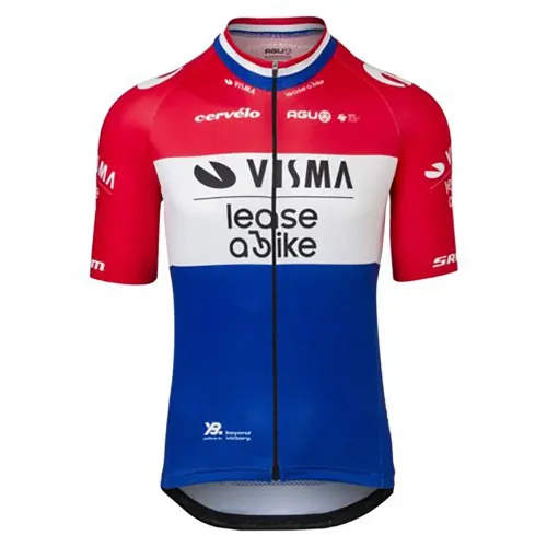 AGU Visma | Lease a Bike Replica Dutch Champion 2024 반팔 져지 3140729692