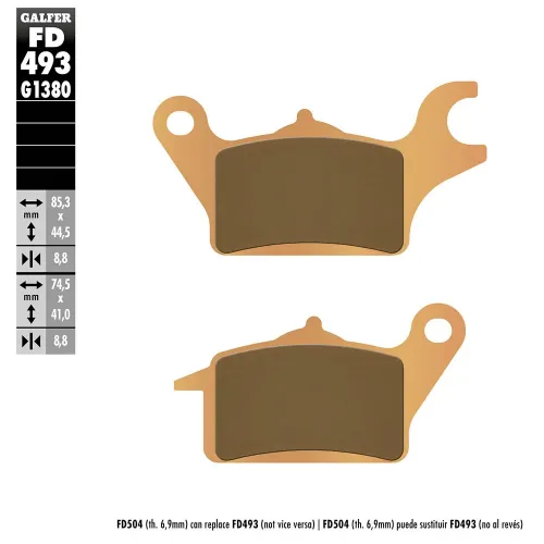GALFER FD493-G1380 소결 디스크 브레이크 패드 3142309739