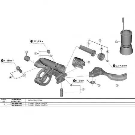 시마노 BL-M9220 Y2RJ98040 오른쪽 레버 본체 어셈블리 3142845361