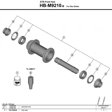 시마노 HB-M9210 Y2LF98030 허브 축 3142845442