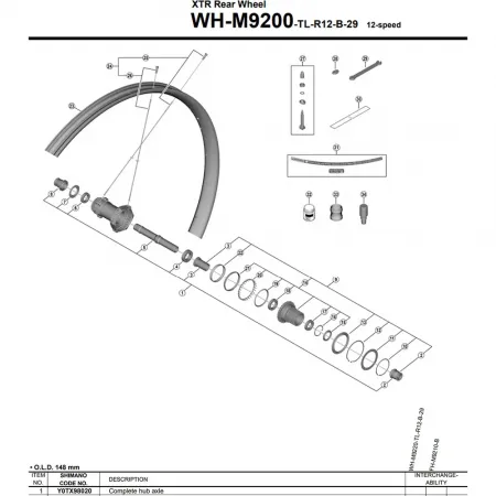 시마노 WH-M9200-TL-R12-B-29 Y0TX98020 허브 축 3142845495