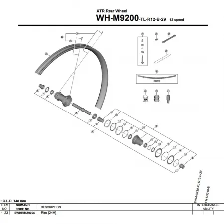 시마노 XTR 24H WH-M9200-TL EWHRIMZ0005 MTB 림 3142845503