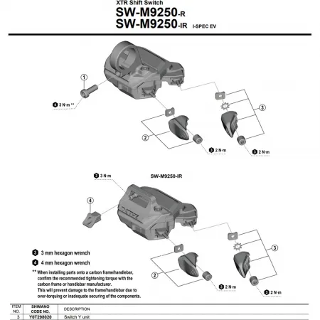 시마노 Y SW-M9250-R Y0T298020 컨트롤러 3142845505