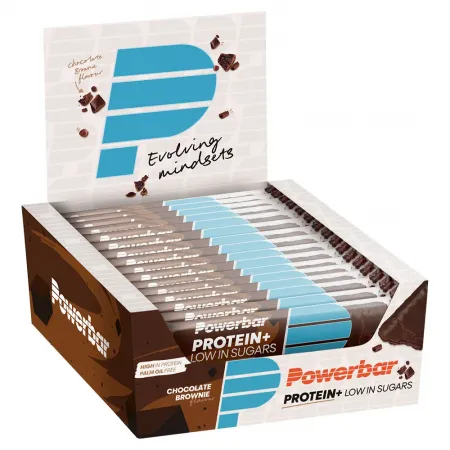 파워바 플러스 Low Sugar 30% 단백질 바 상자 초콜릿 브라우니 35g 30 단위 3604179
