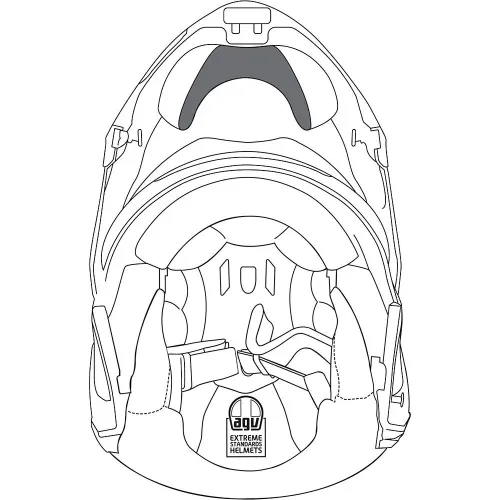 AGV Sportmodular 헬멧 턱 커튼 4137342107
