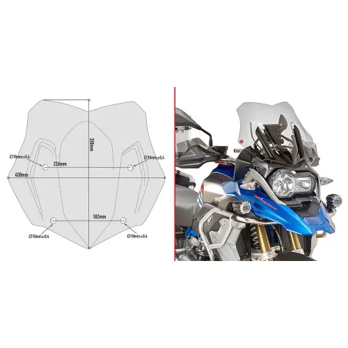 기비 D5124B Low&Sports BMW R 1200/1250 GS 어드벤처&R 1200/1250 GS 앞유리 4138008220