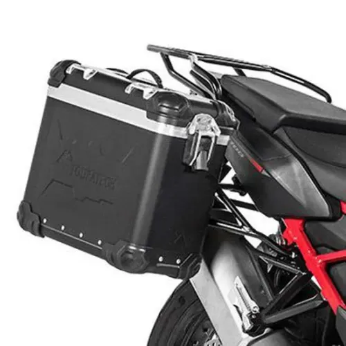 투라텍 ZEGA Evo And-Black 31/38L Steel Black Rack 혼다 CRF1100L Africa Twin 2021 사이드 케이스 세트 4141190325