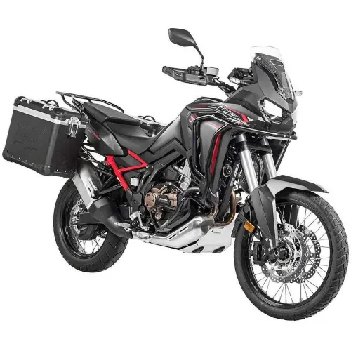 투라텍 ZEGA Evo And-Black 38/45L Steel Black Rack 혼다 CRF1100L Africa Twin 2021 사이드 케이스 세트 4141190329