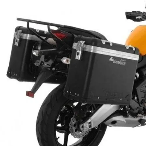 투라텍 ZEGA Pro And-Black 31/31 litro acero Black Rack 가와사키 Versys 650 2010-2014 사이드 케이스 세트 4141190406