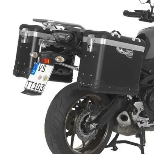 투라텍 ZEGA Pro And-Black 31/31L Steel Black Rack 야마하 MT-09 Tracer 2015-2017 사이드 케이스 세트 4141190407