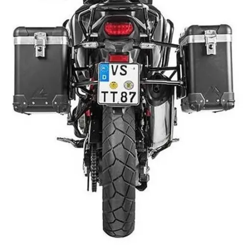 투라텍 ZEGA Pro And-Black 31/38L con portamaletas de Stainless Steel Black Rack 혼다 CRF1100L Africa Twin 2021 사이드 케이스 세트 4141190410