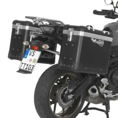 투라텍 ZEGA Pro And-Black 38/38L Steel Black Rack 야마하 MT-09 Tracer 2015-2017 사이드 케이스 세트 4141190415
