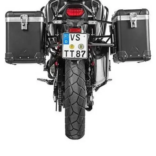 투라텍 ZEGA Pro And-Black 38/45L con portamaletas de Stainless Steel Black Rack 혼다 CRF1100L Africa Twin 2021 사이드 케이스 세트 4141190417