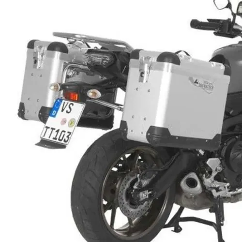 투라텍 ZEGA Pro And-S 38/38L Steel Black Rack 야마하 MT-09 Tracer 2015-2017 사이드 케이스 세트 4141190431