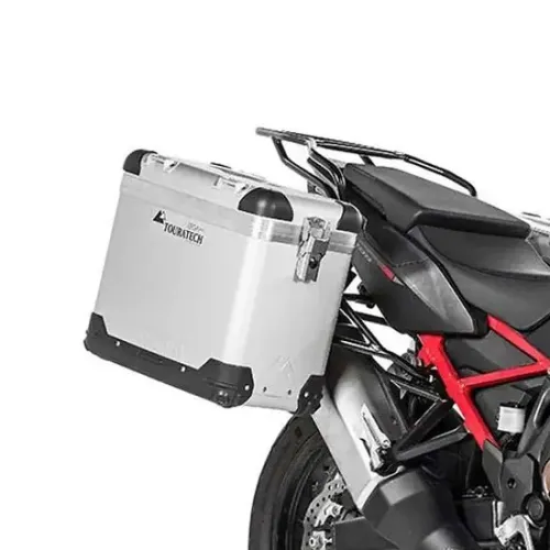 투라텍 ZEGA Pro And-S 38/45L con portamaletas de Stainless Steel Black Rack 혼다 CRF1100L Africa Twin 2021 사이드 케이스 세트 4141190433