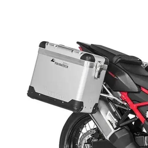 투라텍 ZEGA Pro And-S 38/45L con portamaletas de Stainless Steel 혼다 CRF1100L Africa Twin 2021 사이드 케이스 세트 4141190434