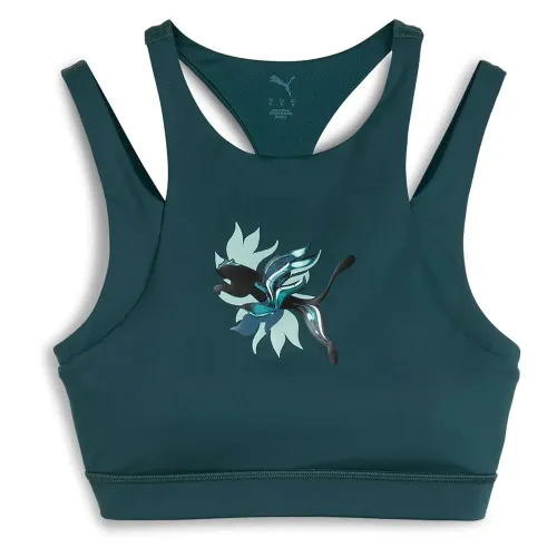 푸마 Green Terrains Graphic Mid 스포츠 브라 6141954542