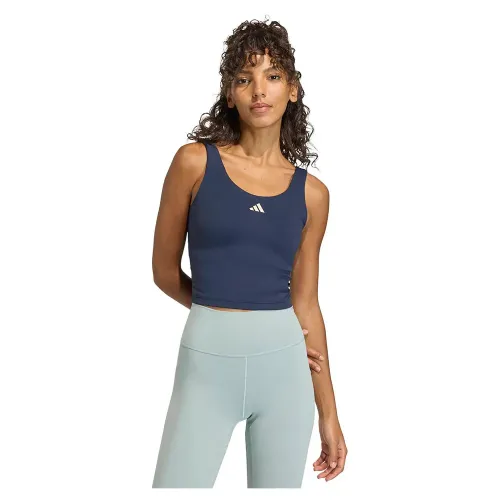 아디다스 3 스트라이프 Studio All Me 스포츠 탑 중간 지지력 6142665869