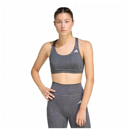 아디다스 Optime Essentials Workout Heather 미디엄 임팩트 스포츠 브라 6142696244