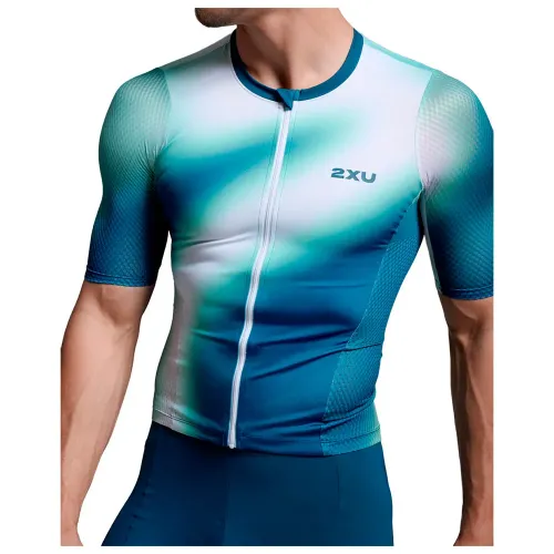 2XU 에어로 Hex Tri 하프 지퍼 반팔 티셔츠 6142920483